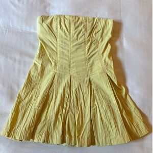 Made Me Smile Mini Dress in Yellow Tansy Free People Small S